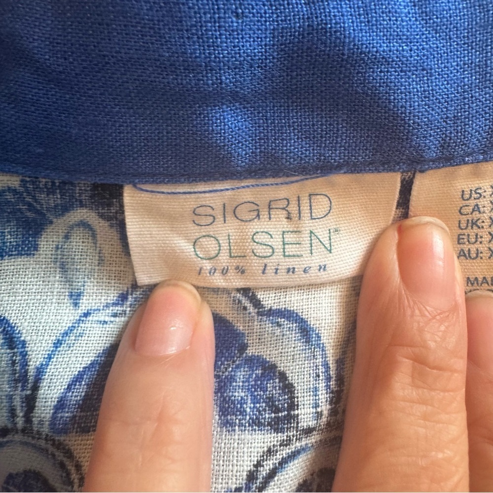Sigrid Olsen 100% Linen Popover Tunic - image 4